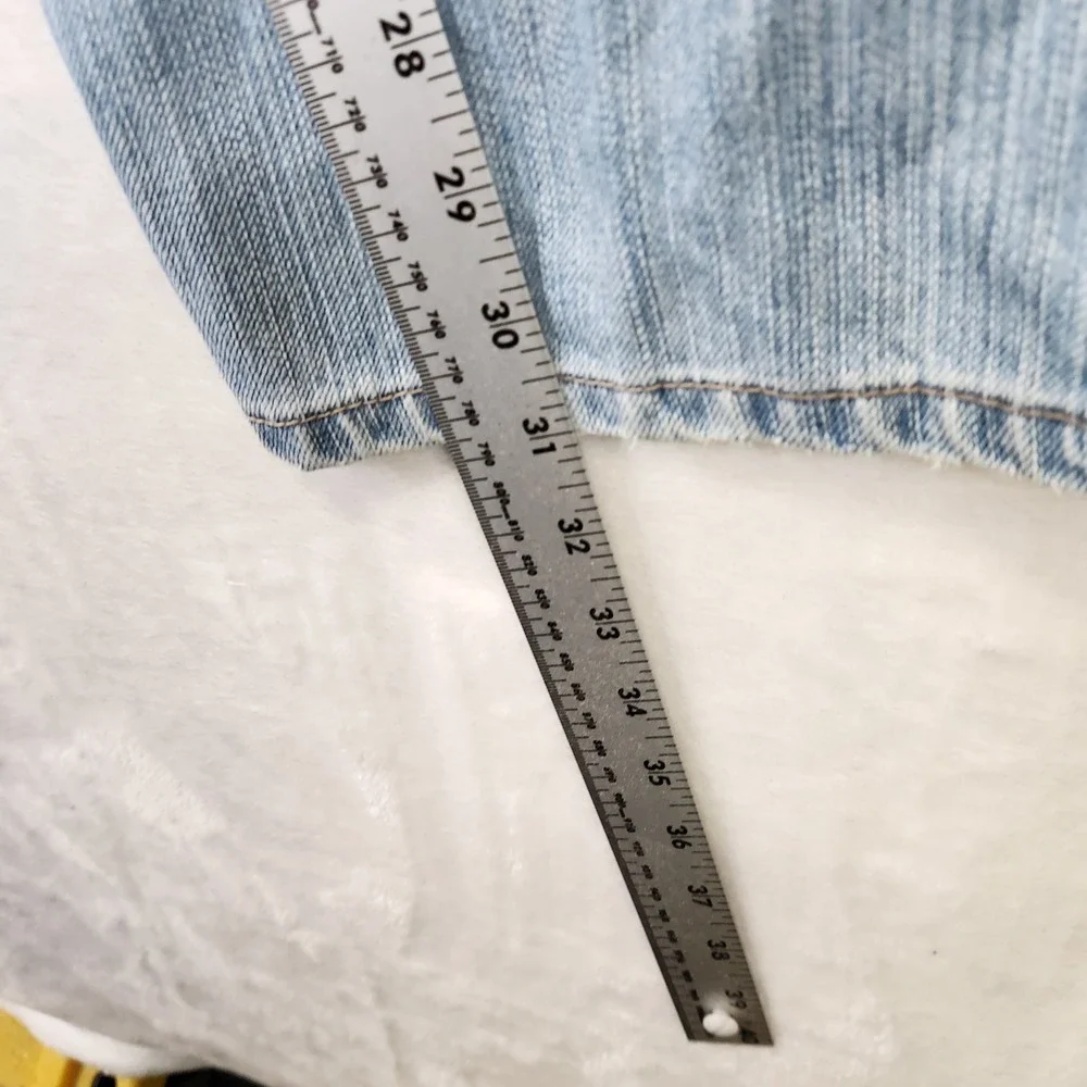 Lands End Mens Relaxed Fit Slightly Tapered Leg Light Wash‎ Denim Jeans 36x30
